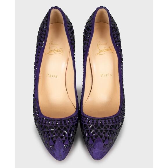 Christian Louboutin Daffodile Purple Crystal Pumps - Size 38 - Picture 2 of 5